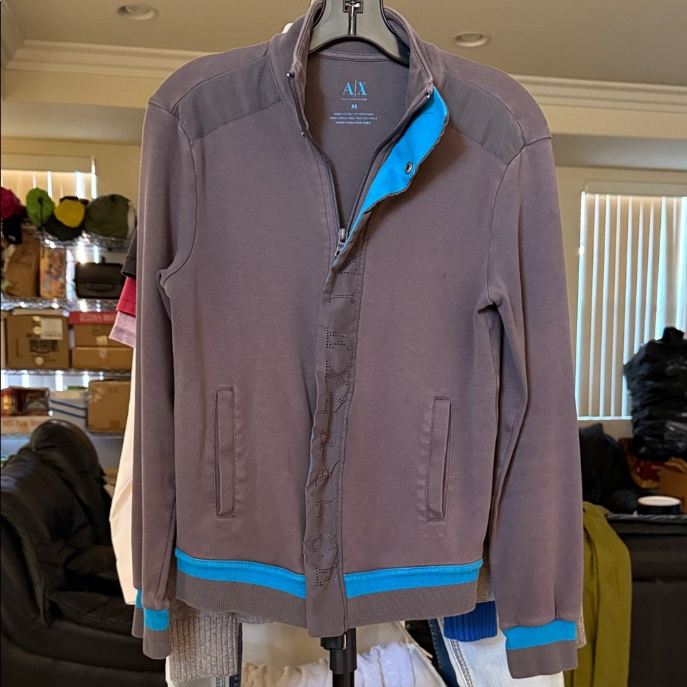 A/X Armani Exchange Brown Jacket with Blue Lining